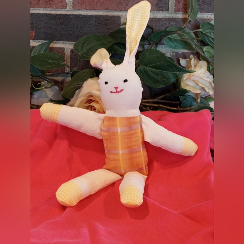 Handcrafted Rabbit From ears to toes 14 inches long and body 2.5 inches